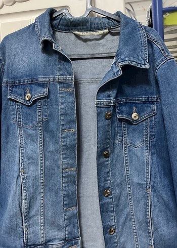 Kadın Mavi Denim Ceket, Rahat Kesim - Görsel 2