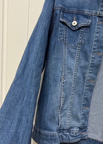 Kadın Mavi Denim Ceket, Rahat Kesim - Görsel 4