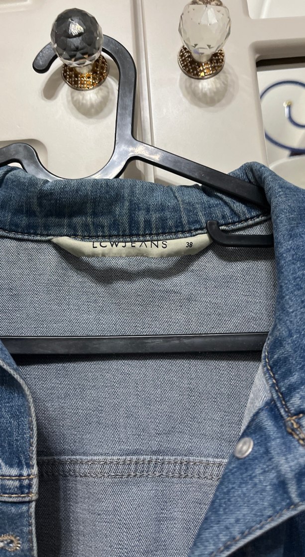 Kadın Mavi Denim Ceket, Rahat Kesim - Görsel 3