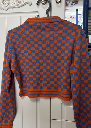 Kadın Çok Renkli Kareli Hırka - Görsel 6