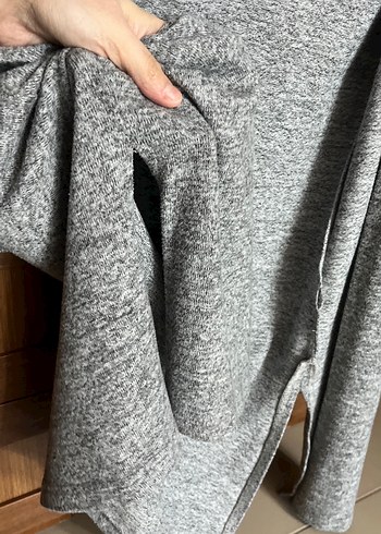 Gri Uzun Triko Kadın Hırka - Görsel 6