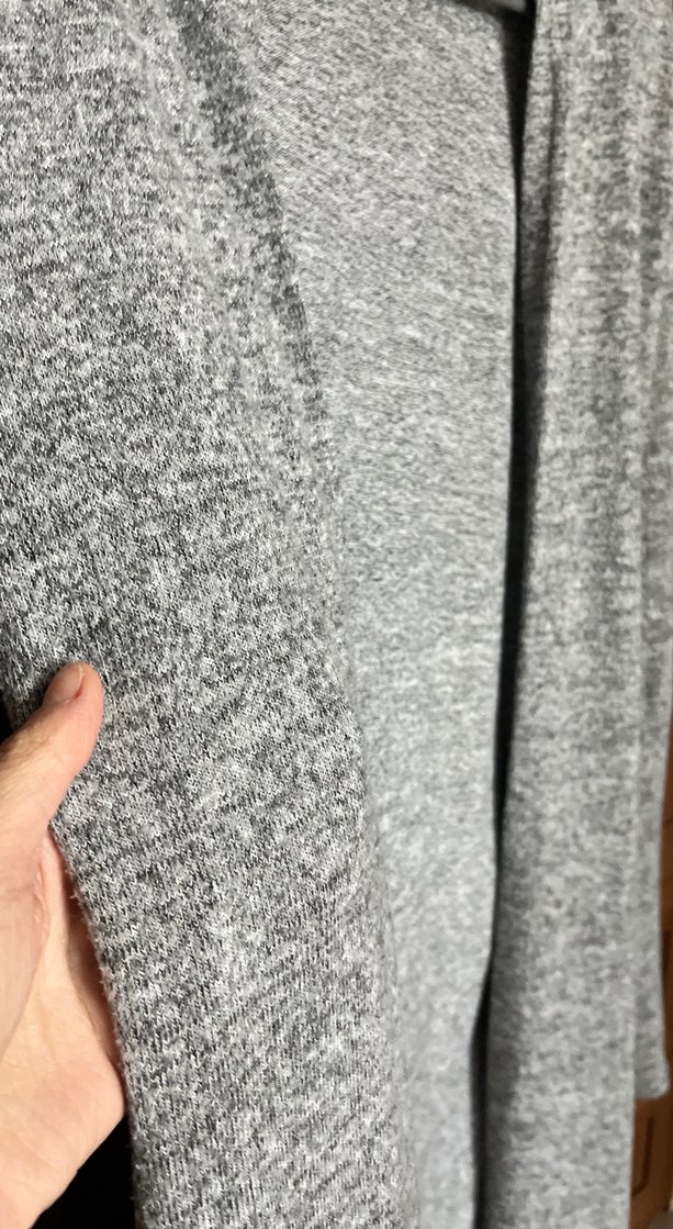 Gri Uzun Triko Kadın Hırka - Görsel 3