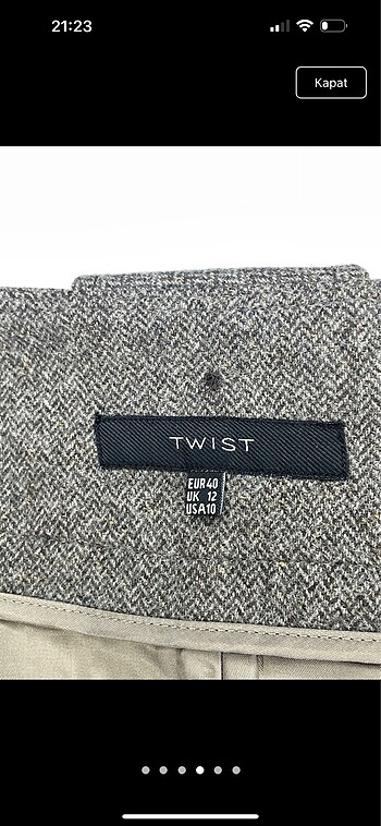 40 Beden kahverengi Renk Twist kaşe etek