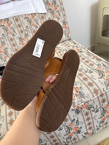 38 Beden kahverengi Renk Gerçek Süet sandalet