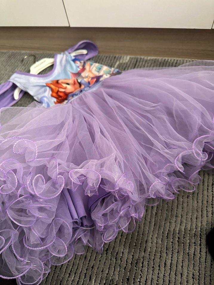 Kız Çocuk Mor Prenses Elbise - Görsel 3