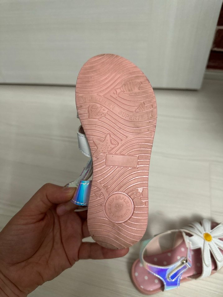 Kız Çocuk Beyaz Çiçekli Bohem Sandalet - Görsel 3