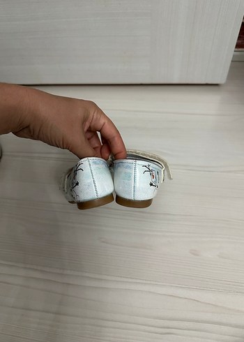 Kız Çocuk Beyaz Baskılı Tokalı Babet - Görsel 3