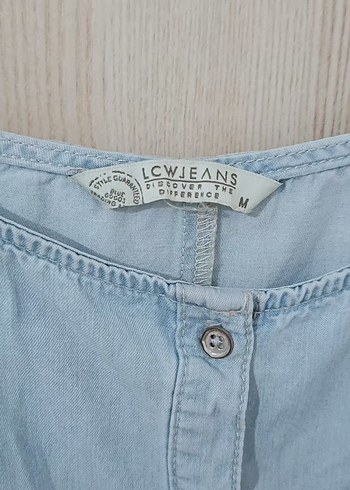 LC Waikiki Düğmeli Mavi Kot Uzun Elbise