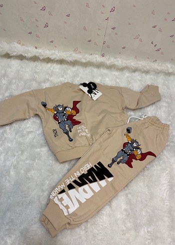 Marvel Baskılı Erkek Çocuk Kahverengi Eşofman Takımı - Görsel 2