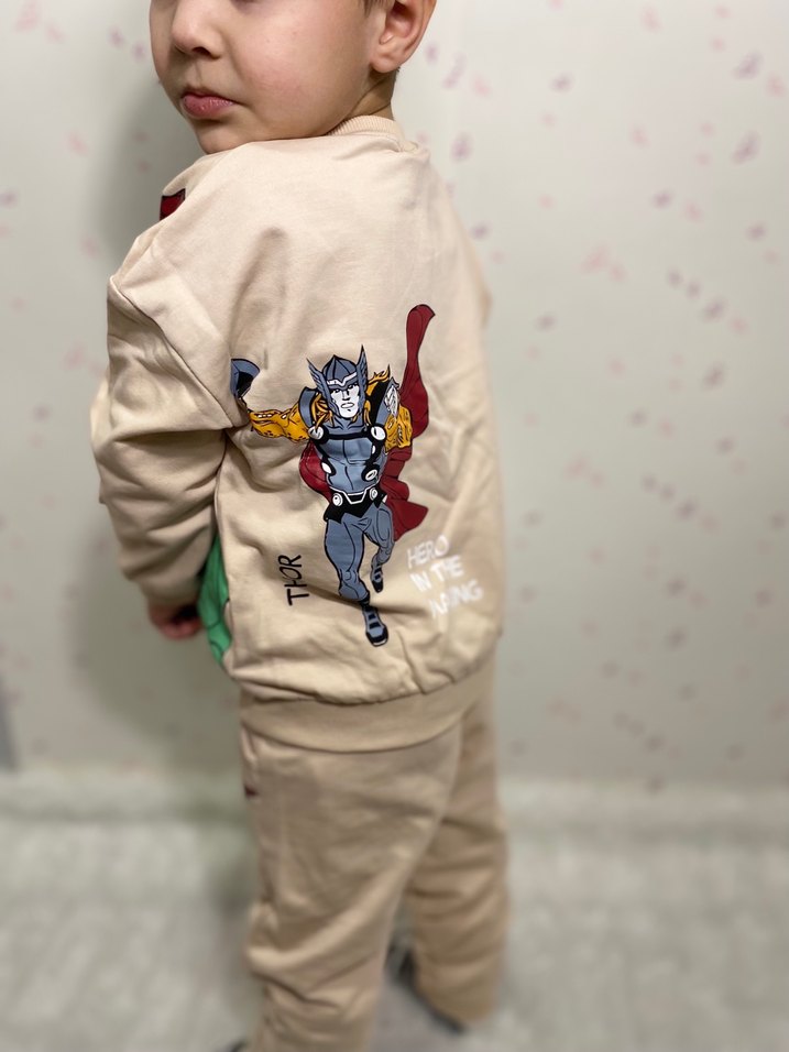 Marvel Baskılı Erkek Çocuk Kahverengi Eşofman Takımı - Görsel 5