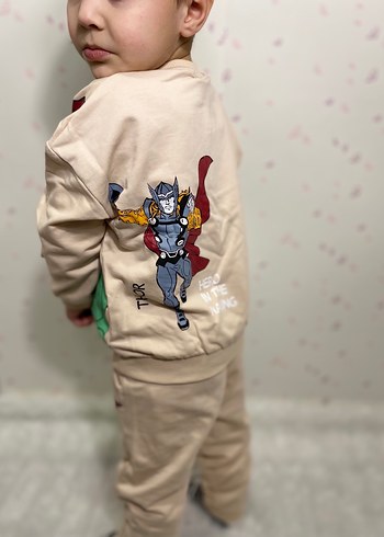 Marvel Baskılı Kahverengi Erkek Çocuk Eşofman Takımı - Görsel 5