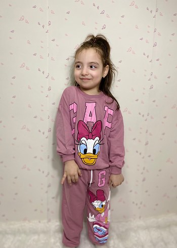 Pembe Gap Kız Çocuk Baskılı Eşofman Takımı - Görsel 2