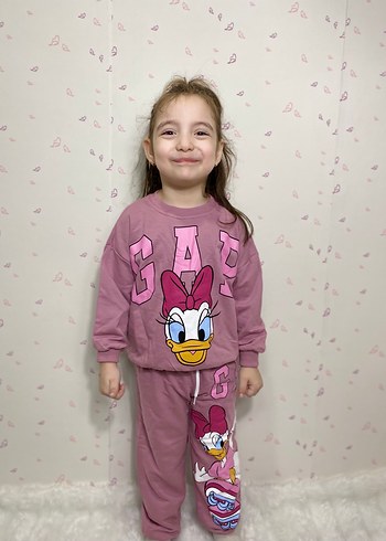 Pembe Gap Kız Çocuk Baskılı Eşofman Takımı - Görsel 3