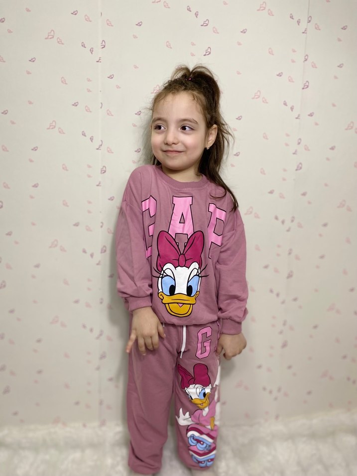 Pembe Gap Kız Çocuk Baskılı Eşofman Takımı - Görsel 2