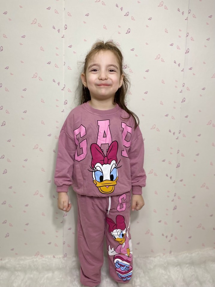 Pembe Gap Kız Çocuk Baskılı Eşofman Takımı - Görsel 3