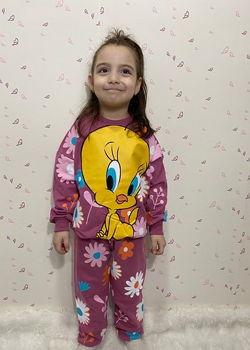 Renkli Baskılı Kız Eşofman Takımı - Görsel 4