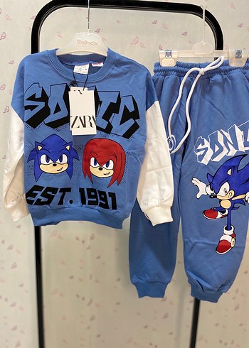 Erkek Çocuk Mavi Baskılı Sweatpant Takımı - Görsel 2