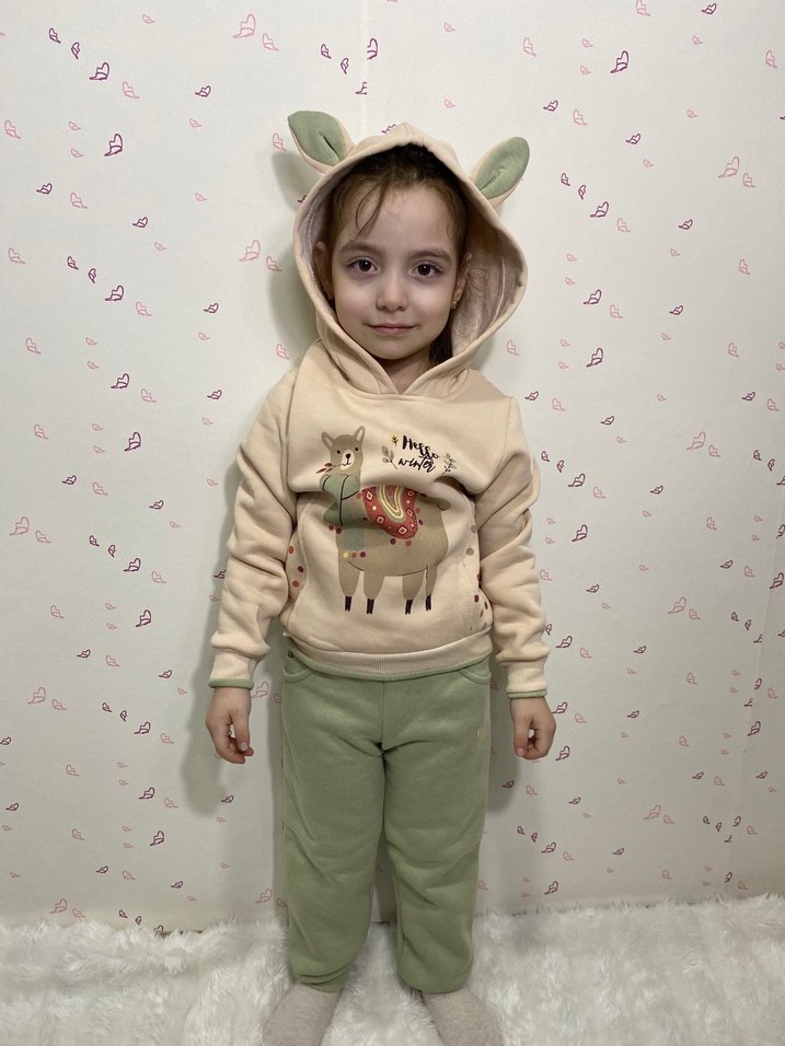 Bebek Kız Triko Kapüşonlu Takım - Görsel 3