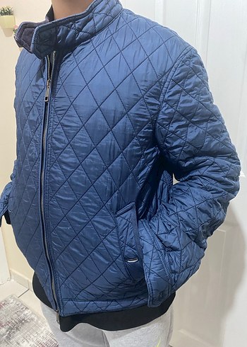 Mavi Burberry Ceket - Görsel 13