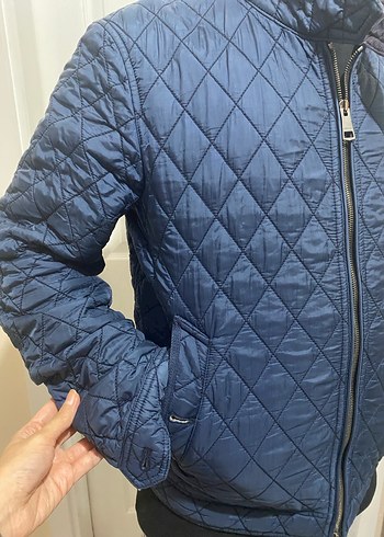 Mavi Burberry Ceket - Görsel 12