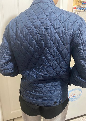 Mavi Burberry Ceket - Görsel 15