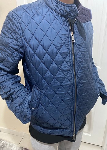 Mavi Burberry Ceket - Görsel 14