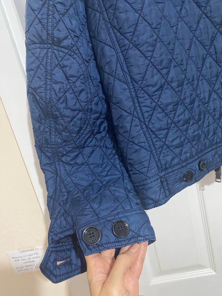 Mavi Burberry Ceket - Görsel 3