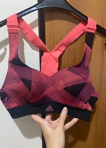 Adidas Baskılı Koyu Pembe Mini Spor Sütyeni - Görsel 5