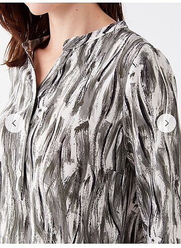 Desenli uzun kollu kadın bluz - Görsel 6