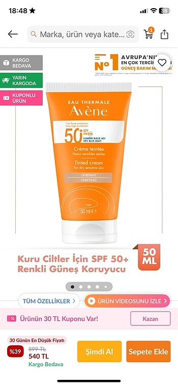 Renkli güneş koruyucu