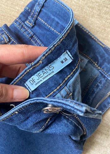 38 Beden mavi Renk Kadın Koyu Mavi Mini Denim Şort