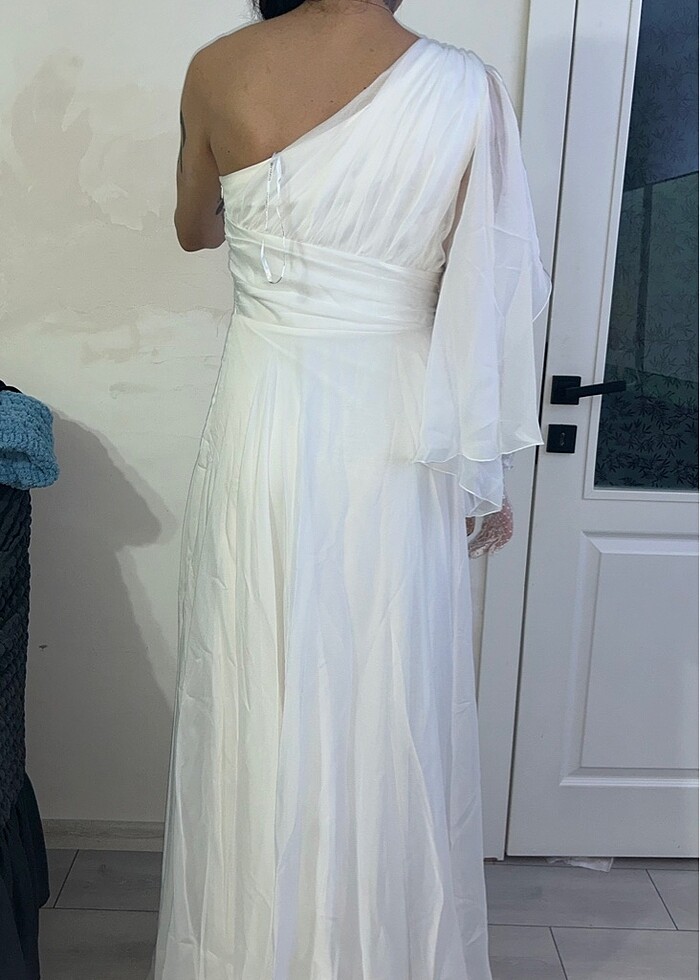 Helenistik yandan yırtmaçlı gelinlik/nikah elbisesi - Görsel 3