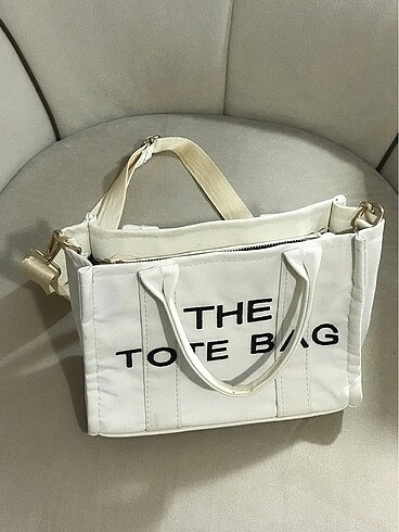 The tote bag krem rengi çanta