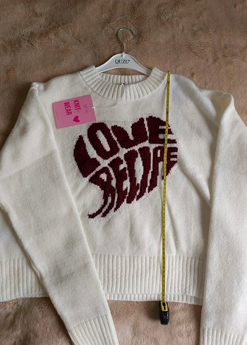 Beyaz Quzu Triko Kazak - Görsel 3