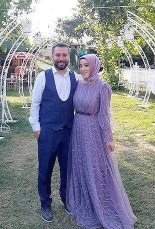 Lila tüllü abiye