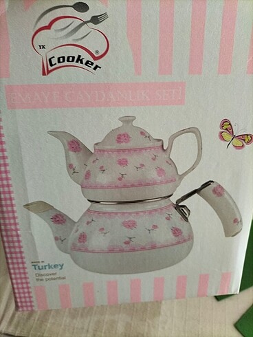 Emaye porselen çaydanlık - Görsel 3