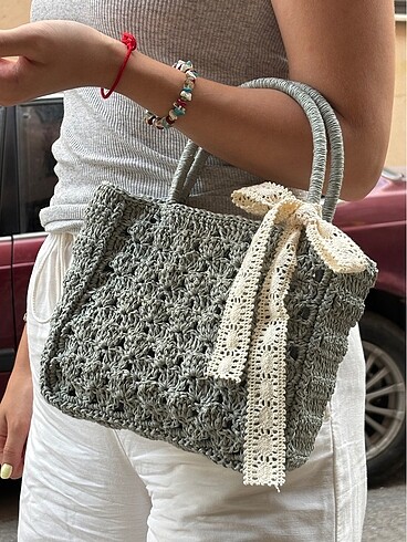 hasır el çantası - Görsel 2