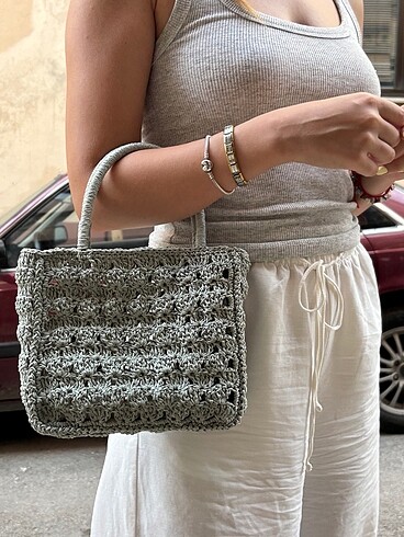 hasır el çantası - Görsel 3