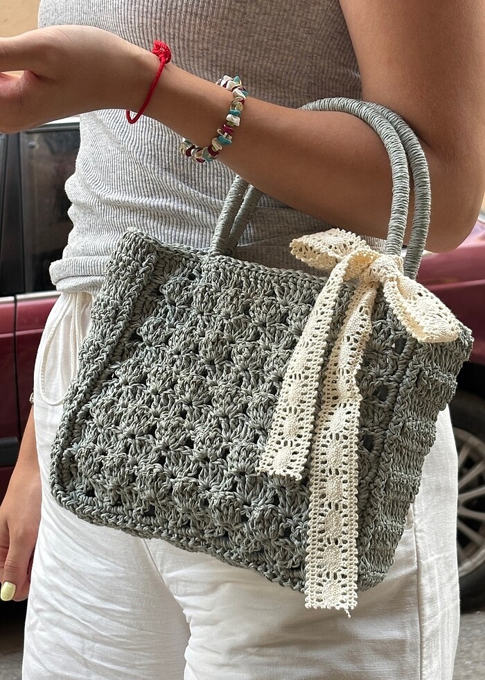 hasır el çantası - Görsel 2