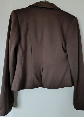 m Beden Düğmeli Kahverengi Kadın Blazer Ceket