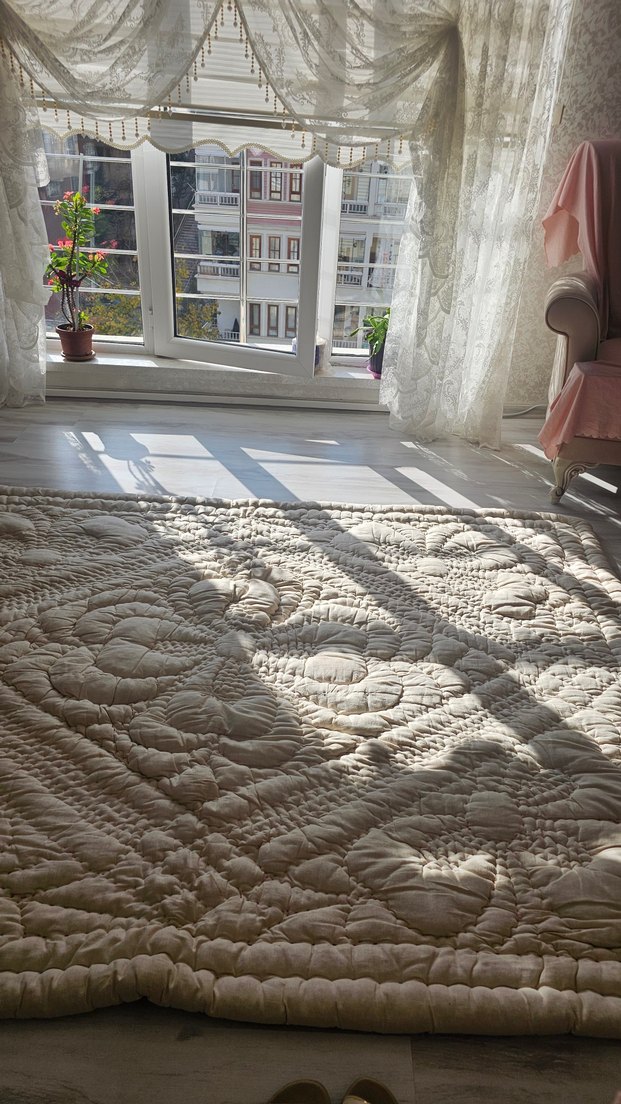 pembe Nakışlı Yatak Örtüsü - Görsel 5