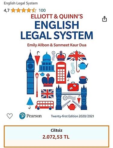 Beden English Legal System hukuk kitabı