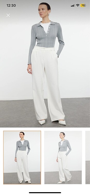 Trendyolmilla yüksek bel wide leg pantolon