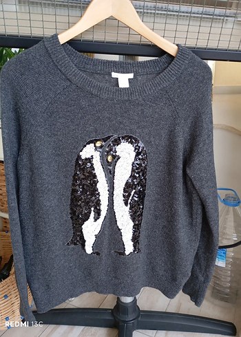 Gri Kadın Triko Uzun Kollu Kazak - Görsel 6