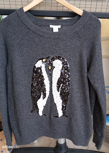 Gri Kadın Triko Uzun Kollu Kazak - Görsel 7