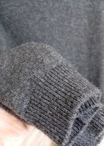 Gri Kadın Triko Uzun Kollu Kazak - Görsel 9