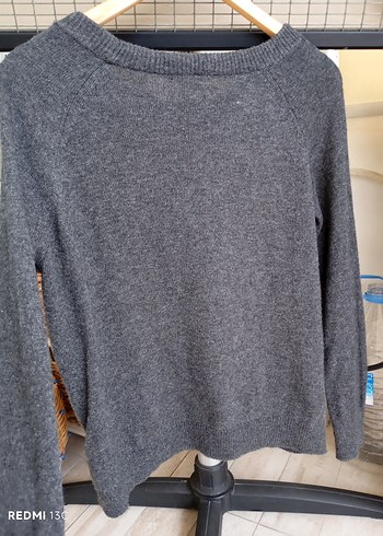 Gri Kadın Triko Uzun Kollu Kazak - Görsel 12
