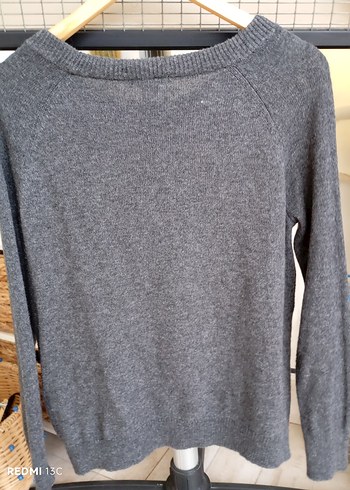 Gri Kadın Triko Uzun Kollu Kazak - Görsel 8