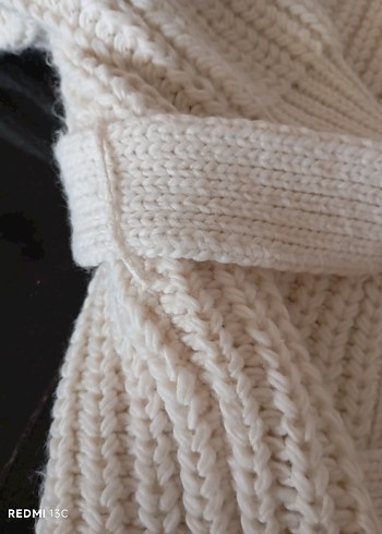 Bohem Tarzı Beyaz Örgü Kadın Hırka - Görsel 9