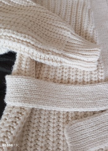 Bohem Tarzı Beyaz Örgü Kadın Hırka - Görsel 4